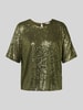 mbyM Blusenshirt mit Paillettenbesatz Modell 'Emrilla' Dunkelgruen