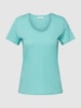 Marc O'Polo T-shirt met geribde ronde hals Turkoois