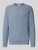 SELECTED HOMME Strickpullover mit Strukturmuster Modell 'ROSS' Rauchblau Melange