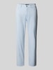 Marc Cain Slim fit broek in effen design, model 'SILEA' Rookblauw