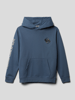 Quiksilver Hoodie met labelprint, model 'Flow' Rookblauw
