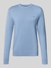 Tommy Hilfiger Regular Fit Strickpullover aus Baumwoll-Kaschmir-Mix Jeansblau