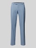 Christian Berg Men Straight leg pantalon van scheerwol met persplooien Blauw