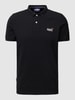 Superdry Poloshirt met labelstitching, model 'CLASSIC' Zwart