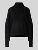 0039 Italy Gebreide pullover met turtleneck, model 'NIMA' Zwart