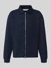 Selected Regular sweatjack van katoenmix model 'TOM' Marineblauw