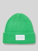 Only Beanie met omslag en labelpatch, model 'ALPHA' Lichtgroen