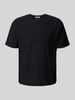 Jack & Jones T-Shirt mit geripptem Rundhalsausschnitt BLACK