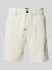 BOSS Orange Tapered Fit Leinenshorts mit elastischem Bund Sand