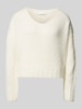 Rich & Royal Strickpullover mit V-Ausschnitt Offwhite