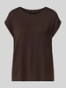 VERO MODA Regular Fit T-Shirt aus Lyocell-Mix Modell 'AVA' ' Schoko