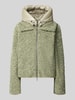 Amber & June Jacke aus Teddyfell mit Zweiwege-Reißverschluss Lind