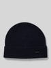 HUGO Beanie met labeldetail, model 'Xamiro' Donkerblauw