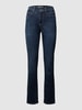 MAC Straight Fit Jeans mit Label-Patch Modell 'Angela' Blau