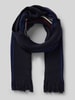 Tommy Hilfiger Sjaal met franjes, model 'CORP LOVE RASHELLE' Marineblauw