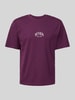 REVIEW T-Shirt mit Label-Print Pflaume