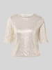 Pieces Shaped fit T-shirt met pailletten, model 'JACK' Zand