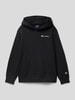CHAMPION Hoodie mit Logo-Print Schwarz