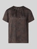 s.Oliver BLACK LABEL Regular Fit Kurzarmbluse mit Falten-Detail Mittelbraun