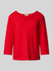 s.Oliver RED LABEL Regular Fit Sweatshirt mit V-Ausschnitt und 3/4-Ärmeln Rot