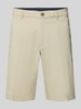 bugatti Regular fit korte chino met ceintuurlussen, model 'Flat' Ecru