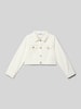 Happy Girls Regular Fit Jeansjacke mit Spitzenbordüre Ecru