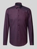 Jake*s Slim Fit Business-Hemd mit Kentkragen Aubergine