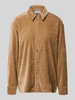 Jake*s Casual Relaxed Fit Hemdblusenkrage aus Samt Camel