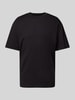 Jack & Jones T-shirt z prążkowanym, okrągłym dekoltem model ‘BRADLEY’ Czarny
