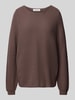 Christian Berg Woman Gebreide pullover met ronde hals Chocoladebruin