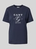 Gant T-Shirt mit Label-Print Marine