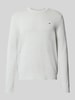 Tommy Jeans Regular fit gebreide pullover van zuiver katoen Lichtgrijs gemêleerd