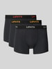 Levi's® Boxershort met elastische logoband in een set van 3 stuks Zwart