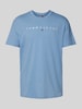 Tommy Jeans T-shirt o kroju regular fit z czystej bawełny z wyhaftowanym logo Szaroniebieski
