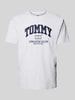 Tommy Jeans T-shirt met labelprint Middengrijs gemêleerd