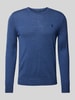 Polo Ralph Lauren Slim Fit Strickpullover aus reiner Wolle Rauchblau