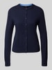 Stefanel Cardigan met wol en ronde hals Marineblauw