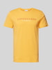 Lindbergh T-shirt met labelprint, model 'Copenhagen' Oranje