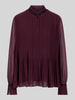 Marc Cain blouse met lange mouwen met kraag met ruches Cut Out Bordeaux