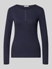 Christian Berg Woman Longsleeve mit Rundhalsausschnitt und Knopfleiste Dunkelblau