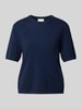 Jake*s Collection T-shirt van kasjmier met ronde hals Donkerblauw