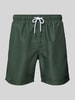 Shiwi Regular Fit Badehose mit Label-Patch Modell 'Mike' Dunkelgruen