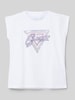 Guess T-Shirt mit Label-Stitching und Pailletten Weiss