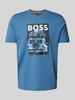 BOSS Orange T-Shirt mit Label- und Motiv-Print Modell 'mextour' Hellblau