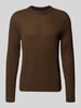 JACK & JONES Slim Fit Strickpullover aus Baumwoll-Mix Modell 'DOVER' Mittelbraun
