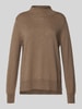 MAERZ Muenchen Wollpullover mit Stehkragen Mud Melange