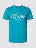 s.Oliver RED LABEL T-shirt met labelprint Petrol
