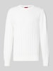 HUGO Pullover mit strukturierter Strickoptik Modell 'Simond' Offwhite