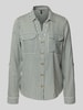 Vero Moda Regular fit overhemdblouse van pure viscose, model 'BUMPY' Donkergroen