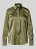 Christian Berg Woman Selection Regular fit overhemdblouse van satijn met platte kraag Kaki